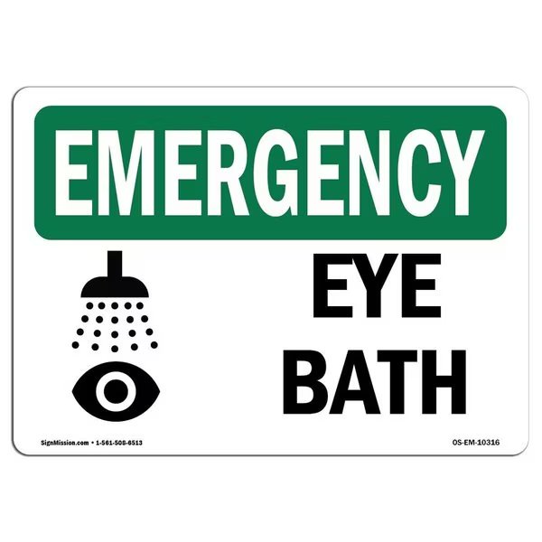 Safety Sign, OSHA EMERGENCY, 7